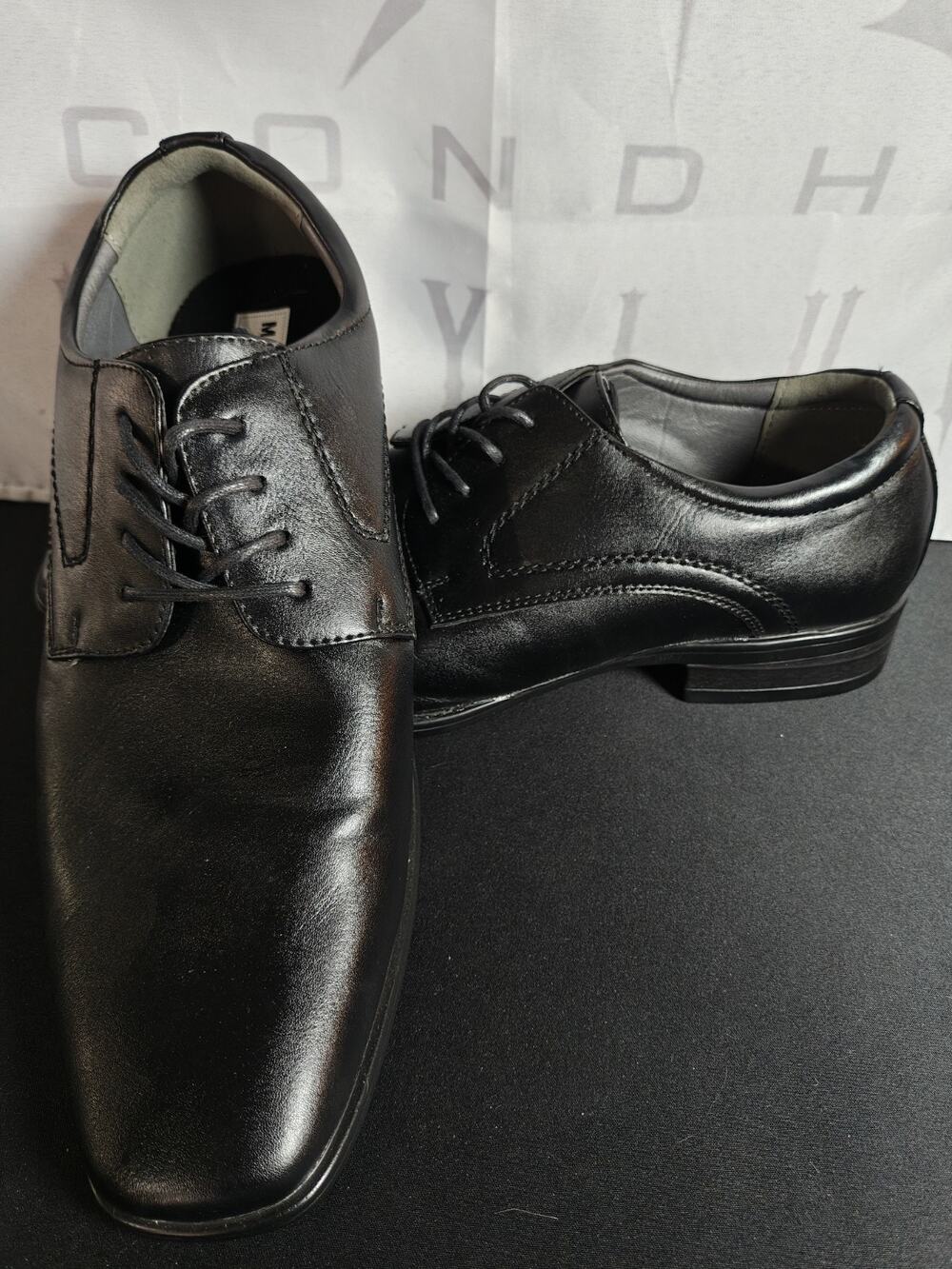 STEVE MADDEN $89 Men's 11.5 Sydney Oxford Black Leather Dress Shoe New Blems